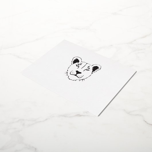 バルバリーの雌ライオン箔招待状ポストカード 箔招待状ポストカード (回転した状態)