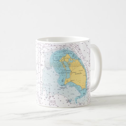 バルバーダ海図マグ コーヒーマグカップ (正面右)