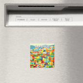 バルパライソチリ抽象芸術スケッチ マグネット (インサイチュ (食洗機))