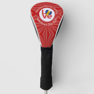 バルビージョン 赤いハートのLOVE フラグ オーダーメイド ゴルフヘッドカバー