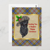 バルフォークランバッジ&タータンチェッククリスマス ポストカード (正面/裏面)