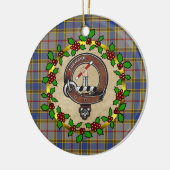 バルフォークランバッジ&タータンチェックパーソナライズされたクリスマス セラミックオーナメント (左)