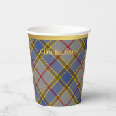 バルフォーパーソナライズされたタータンチェッククリスマス 紙コップ (裏面)