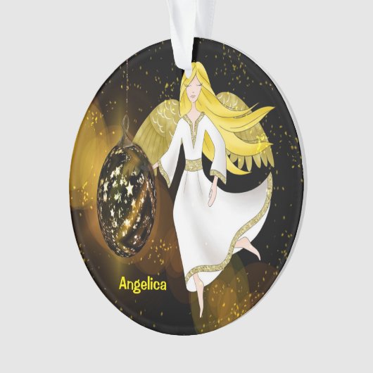 バルブ付きクリスマスエンジェル オーナメント (正面)