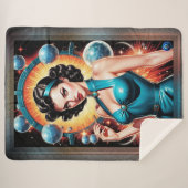 バルベンハイマーレトロ融合原子時代ファッション シェルパブランケット (正面(横))