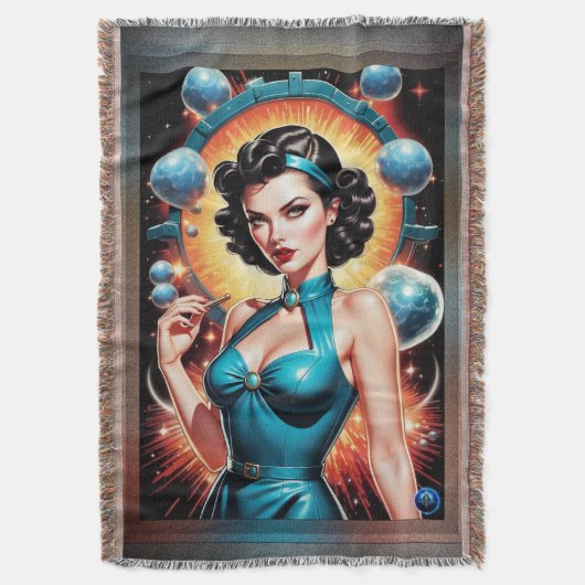 バルベンハイマーレトロ融合原子時代ファッション スローブランケット (正面縦)