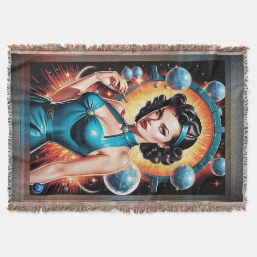バルベンハイマーレトロ融合原子時代ファッション スローブランケット (正面)