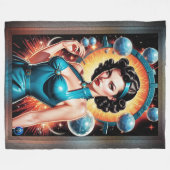 バルベンハイマーレトロ融合原子時代ファッション フリースブランケット (正面(横))