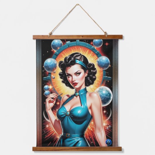 バルベンハイマーレトロ融合原子時代ファッション 吊り下げ型タペストリー (正面)