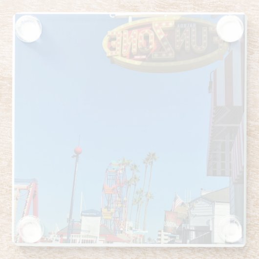 バルボアおもしろいゾーン、ニューポートビーチ、カリフォルニア ガラスコースター (裏面)