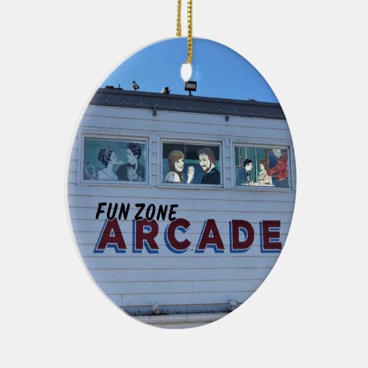 バルボアおもしろいゾーン、ニューポートビーチ、カリフォルニア セラミックオーナメント (右)