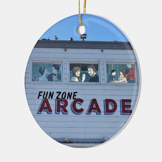 バルボアおもしろいゾーン、ニューポートビーチ、カリフォルニア セラミックオーナメント (左)