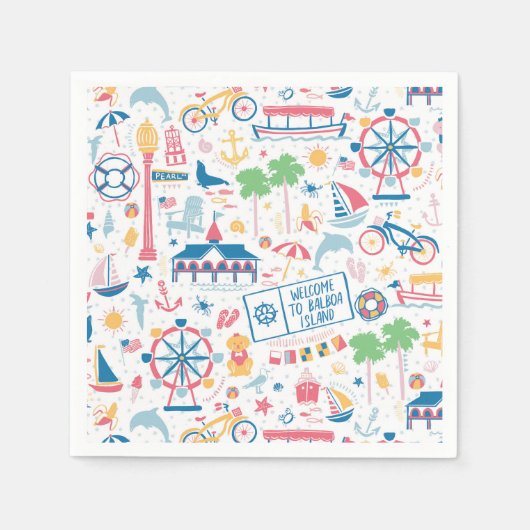 バルボアアイランドカクテルナプキンス スタンダードカクテルナプキン (正面)