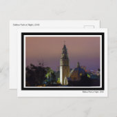 バルボア公園アットナイトタワードーム建築 ポストカード (正面/裏面)