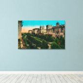 バルボア公園、ウエストゲートからのエルプラド キャンバスプリント (インサイチュ (ウッドフロア))