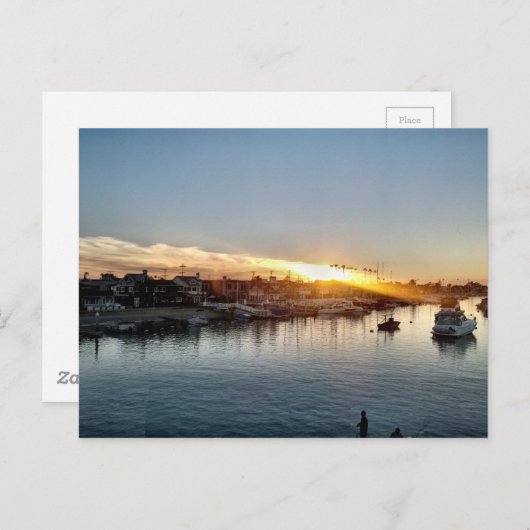 バルボア島の港で美しい夕日 ポストカード (正面/裏面)