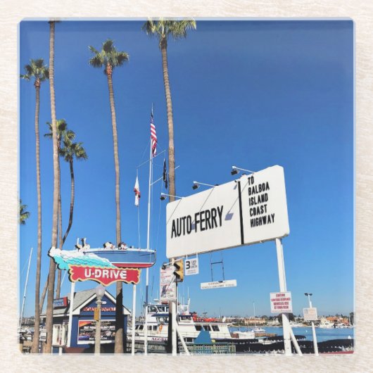 バルボア島フェリー、ニューポートビーチ、カリフォルニア ガラスコースター (正面)