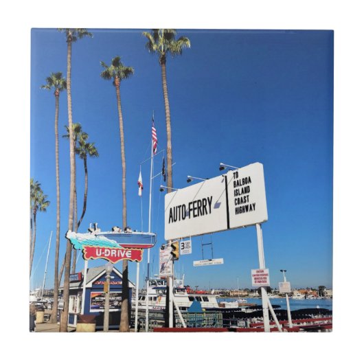 バルボア島フェリー、ニューポートビーチ、カリフォルニア タイル (正面)