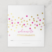 バルミツワーかわいらしグラム紙吹雪スポット金ゴールドピンク プレイスカード (外部開封)