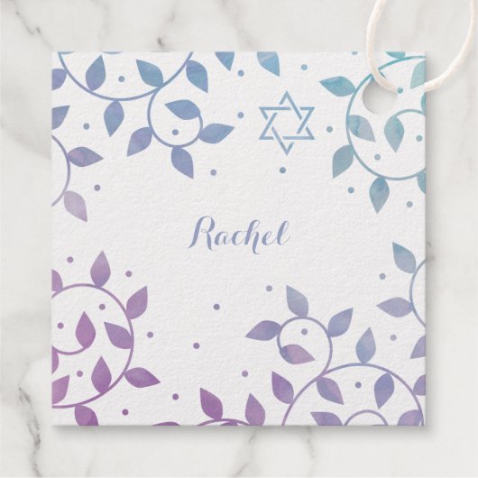 バルミツワーかわいらし万年銀箔 フェイバータグ (裏面)