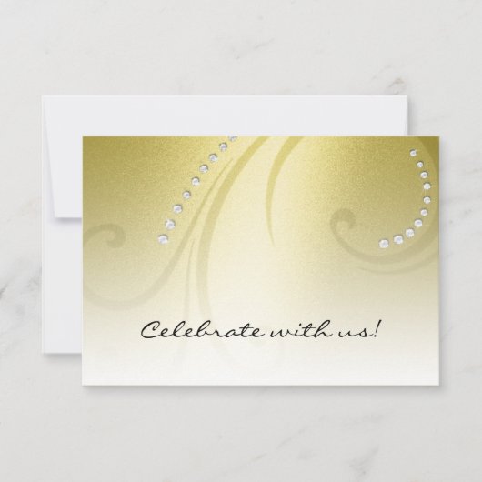 バルミツワーきらめく渦巻き結晶RSVP付 出欠カード (正面)