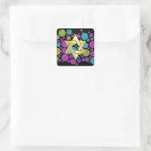 バルミツワーのカラフルキラキラ色のドット スクエアシール (バッグ)