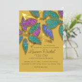 バルミツワーのカラフル星に輝く花びら 招待状 (スタンド正面)