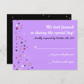 バルミツワーの招待状の応答抽象的な生命の樹 出欠カード (正面/裏面)