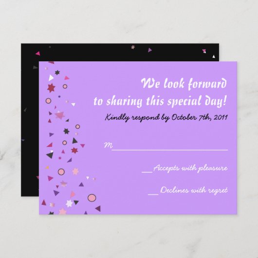 バルミツワーの招待状の応答抽象的な生命の樹 出欠カード (正面/裏面)