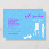 バルミツワーの招待状の芸術のテーマの誕生日 招待状 (正面/裏面)