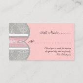 バルミツワーの招待状-フランス人の弓ダマスク織の渦巻 プレイスカード (裏面)