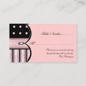 バルミツワーの招待状-フランス人の弓点の渦巻 プレイスカード (裏面)