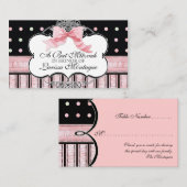 バルミツワーの招待状-フランス人の弓点の渦巻 プレイスカード (正面/裏面)