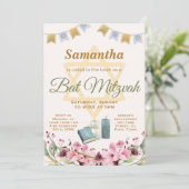 バルミツワーの招待:花,トーラ 招待状 (スタンド正面)