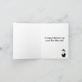 バルミツワーの挨拶状-ユダヤ人のrabbyキャラクター カード (内部)