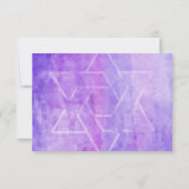 バルミツワーの水彩ストリークパープルスター・オブ・デイビッド 出欠カード (裏面)