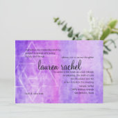 バルミツワーの水彩ストリークパープルスター・オブ・デイビッド 招待状 (スタンド正面)