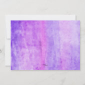 バルミツワーの水彩ストリークパープルスター・オブ・デイビッド 招待状 (裏面)