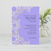 バルミツワーの金ゴールド星ダビデの任意の色 招待状 (スタンド正面)