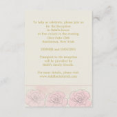 バルミツワーの金紙吹雪、バラの披露宴カード エンクロージャーカード (裏面)