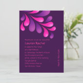 バルミツワーはっきりしたプルムパープルピンクon Any Color 招待状 (スタンド正面)