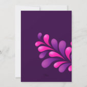 バルミツワーはっきりしたプルムパープルピンクon Any Color 招待状 (裏面)