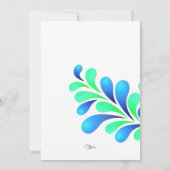 バルミツワーはっきりしたプルメブルーグリーンオン任意の色 招待状 (裏面)