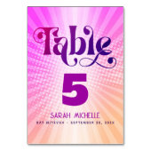 バルミツワーはっきりしたレトロボホピンクオレンジグラデーション テーブルナンバー (裏面)