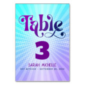 バルミツワーはっきりしたレトロボホブルーパープルグラデーション テーブルナンバー (裏面)