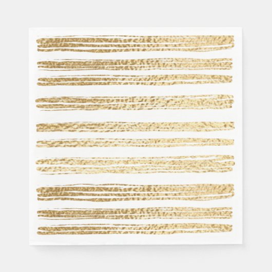 バルミツワーまたはバー(ユダヤ教の)バル・ミツバーストライプの金ゴールド スタンダードランチョンナプキン (正面)