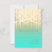 バルミツワーアクアグリーンと金ゴールドスパークリライト 出欠カード (正面)