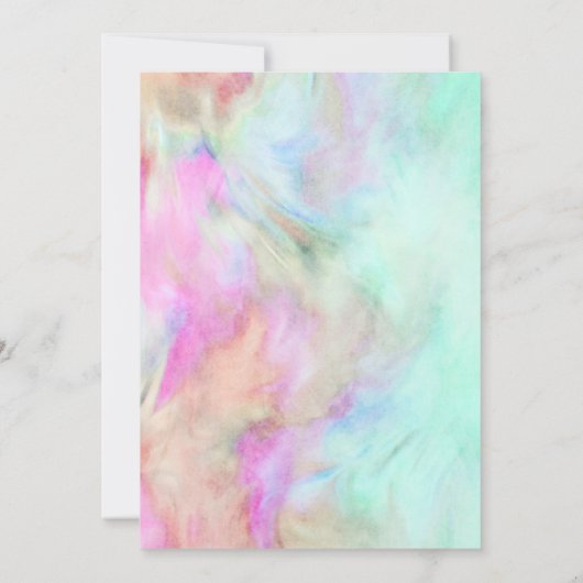 バルミツワーアクア絞り染めデザイン招待状 招待状 (裏面)