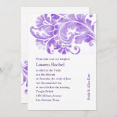 バルミツワーアンティークプルーム 招待状 (正面/裏面)