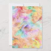 バルミツワーイエロー絞り染めデザイン招待状 招待状 (裏面)